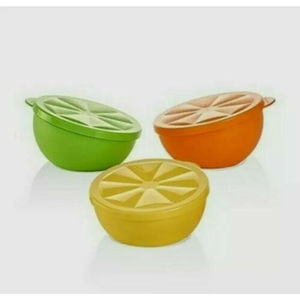 Tupperware Bowls Lemon Lime Orange Citrus Keepers Forget Me Not Covered Dish Set